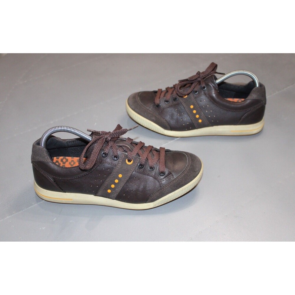 ECCO Mens Golf Shoes Spikeless Brown Leather Sneakers EU 40 US 6 Womens‎ 9